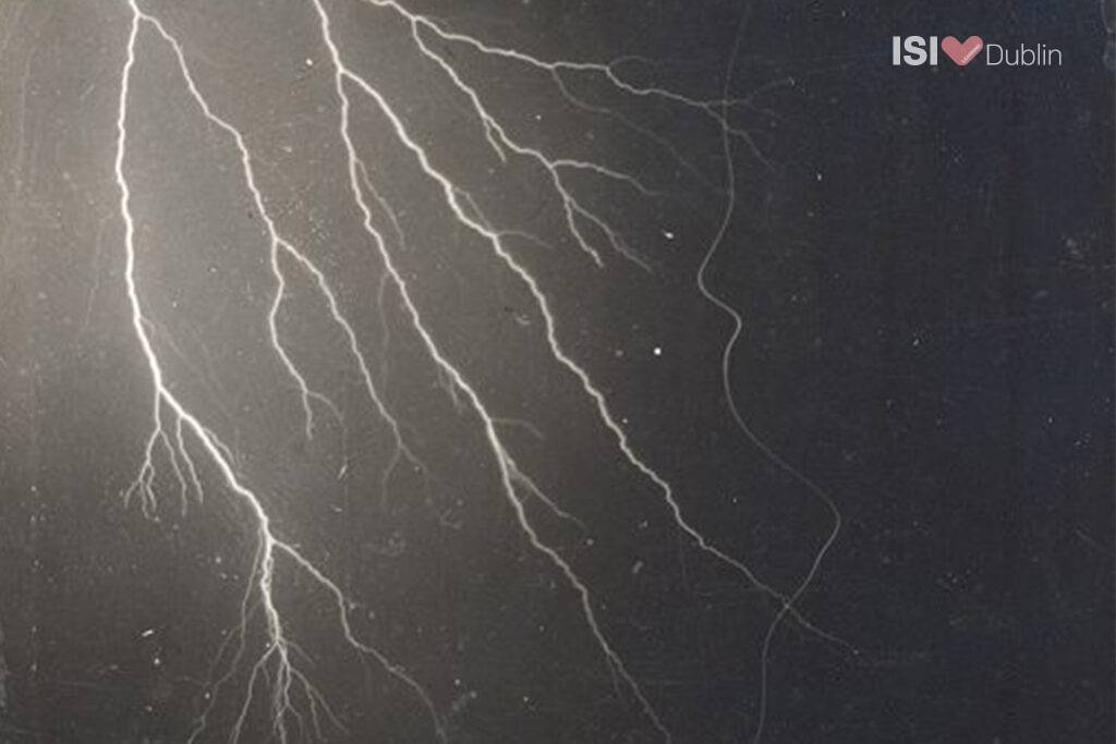 The earliest known photograph of lightning